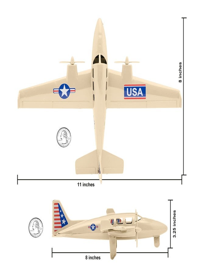 Tim Mee Toy TimMee Prop Plane & Fighter Jet - Desert Tan Plastic Army Men Airplanes US Made - Image 4